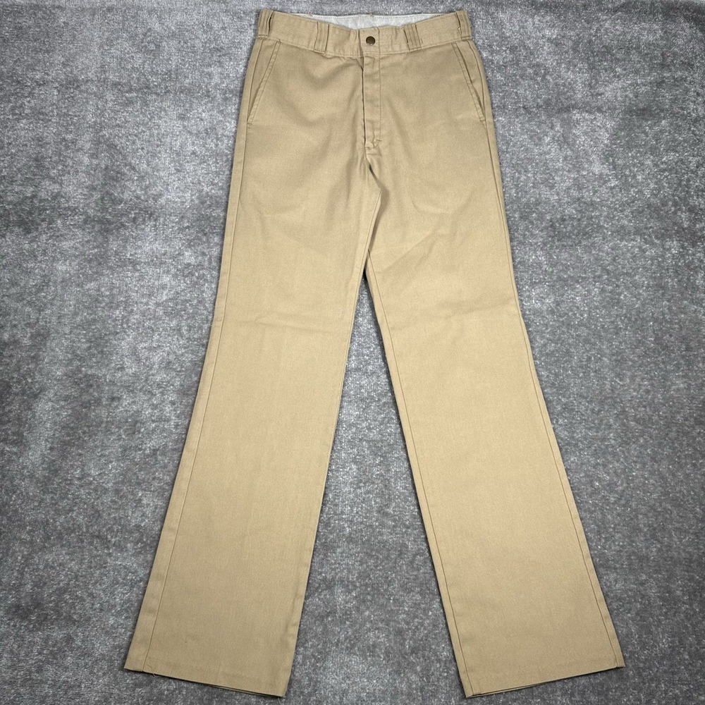 VTG Sears Perma Prest Pants Men's 27x31 Beige Straight‎ Style Workwear Teens
